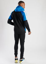 Load image into Gallery viewer, GK Aki Poly Tracksuit Bottoms - Black/Sky Blue