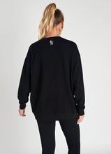 Load image into Gallery viewer, Gym King Script Oversized Crew - Black