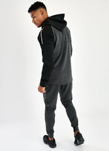 Load image into Gallery viewer, Gym King Lombardi Reflective Poly Tracksuit Bottoms - Charcoal Marl/Black