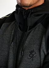 Load image into Gallery viewer, Gym King Lombardi Reflective Poly Tracksuit Top - Charcoal Marl/Black