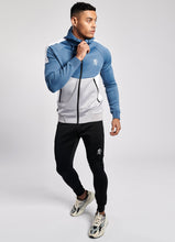 Load image into Gallery viewer, Gym King Chiba Full Zip Poly Tracksuit Top - Blue Mist/Grey Marl/White