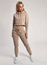 Load image into Gallery viewer, Gym King Sky Hooded Crop - Mocha
